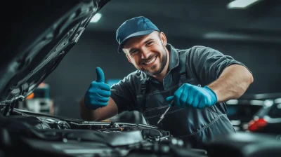 Smiling Mechanic at Work