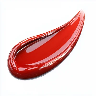 Glossy Red Lipstick Smear