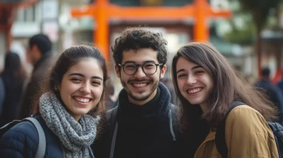 Smiling Brazilian Students in Japan