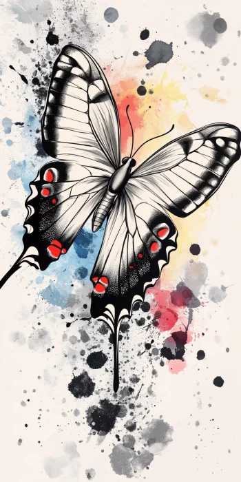 Colorful Butterfly Tattoo Design