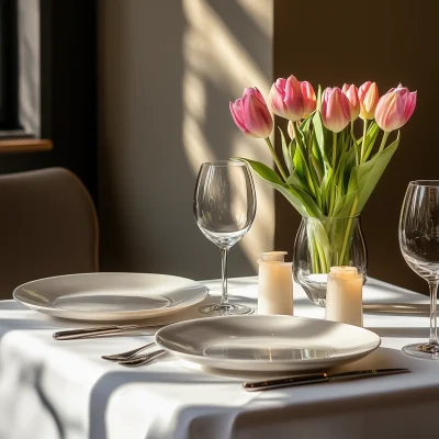 Cozy Restaurant Table Setting