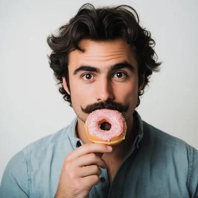 Handsome Man Enjoying a Donut