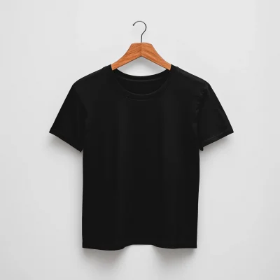 Black T-shirt on White Background