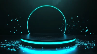 3D Black Circle Stage