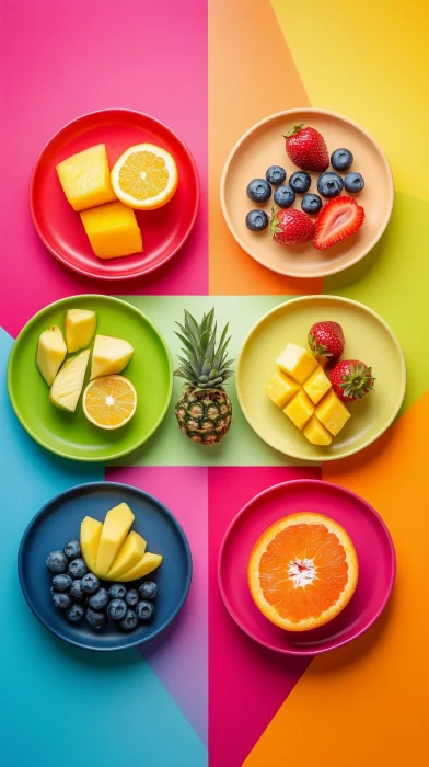 Vibrant Geometric Fruit Arrangement