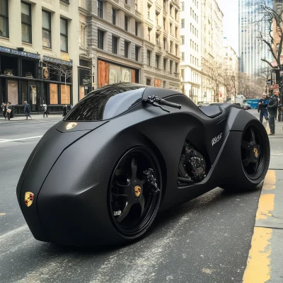 Futuristic Black Motorcycle