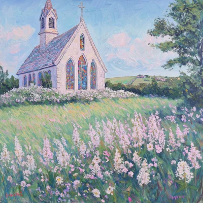 Serene Church in Bloom