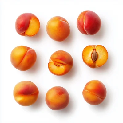 Fresh Apricot on White Background