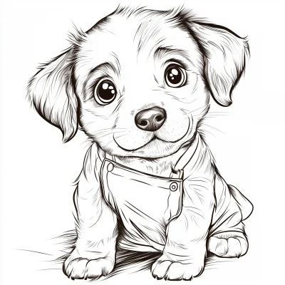 Innocent Puppy in Apron