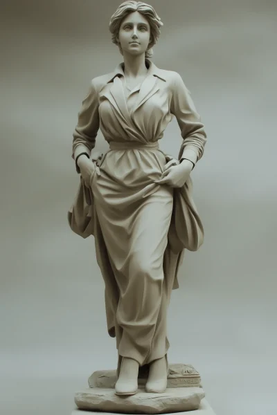 Greek Woman Statue in Corporate Outfit