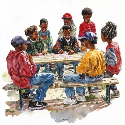 Teenagers Playing Spades