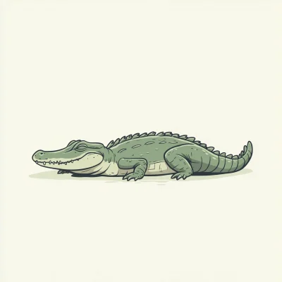 Relaxed Alligator Illustration