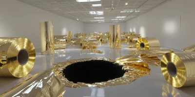 Surreal Gold Tapes in Gallery