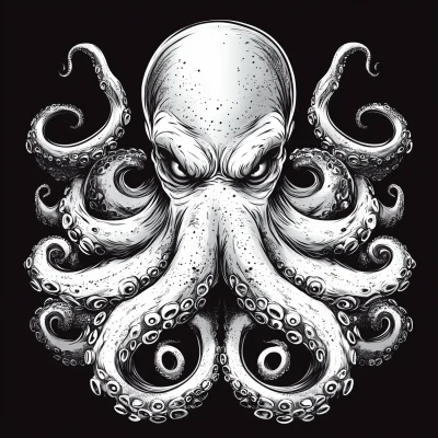 Angry Octopus Illustration