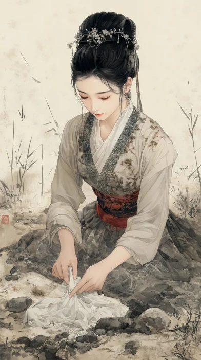 Gongbi Silk Painting