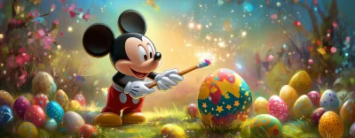 Mickey Mouse Painting Easter Egg