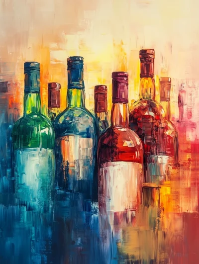 Abstract Liquor Bottles