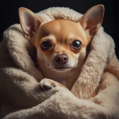 Cute Chihuahua in Blanket