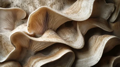 Macroshot of Mushroom Gills