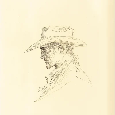 Vintage Cowboy Sketch