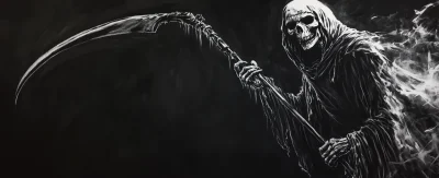 Grim Reaper Chalk Drawing