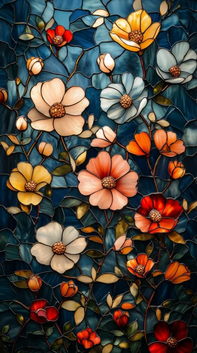 Vintage Floral Stained Glass