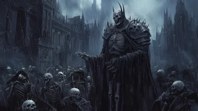 Gothic Cityscape with Hell Knight