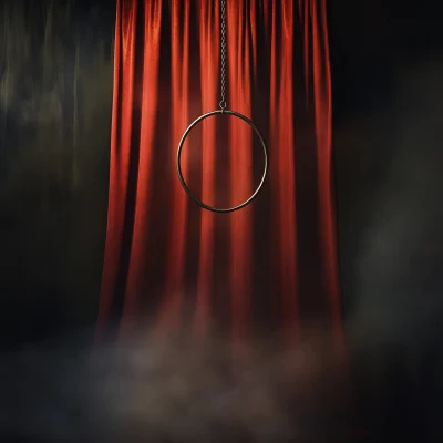 Red Draped Curtain