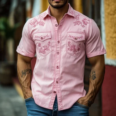 Vintage Pink Casual Shirt