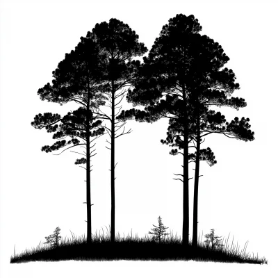 Silhouette of Southern Pine Trees