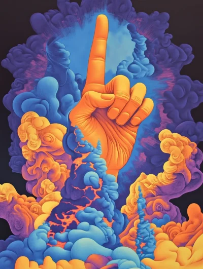 Psychedelic Hand Gesture