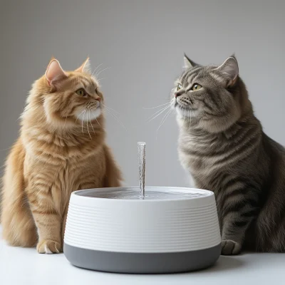 Cats and Water Fountain