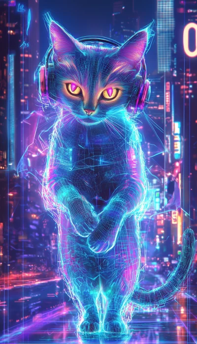 Hologram Cat Dance