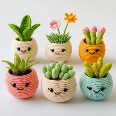 Customizable Crochet Plant Pots