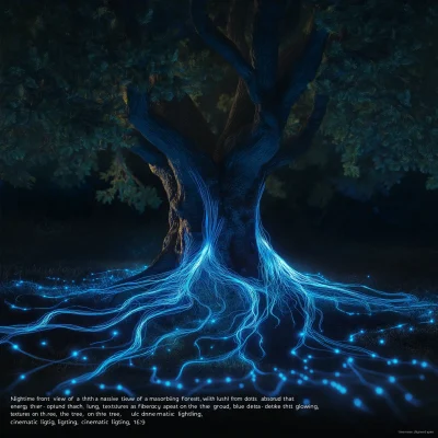 Energetic Tree at Night