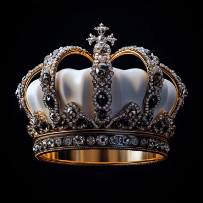 Elegant Crown on Black Background