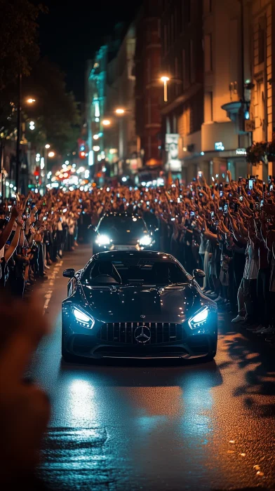 Cinematic Drone Shot of Mercedes