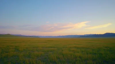 Dusk Over Inner Mongolia Prairie