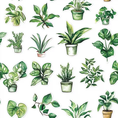 Watercolor Plant Sticker Sheet