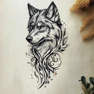 Indian Style Wolf Sketch