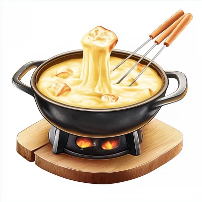 Hyper Realistic Swiss Fondue Cacquelon