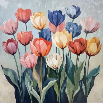 Colorful Tulip Poster