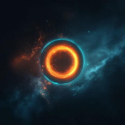 Glowing Button in Space