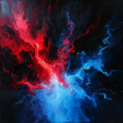 Abstract Blue and Red Fire