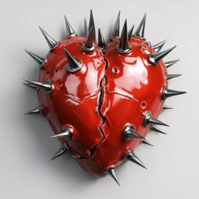 Ceramic Heart with Spikes