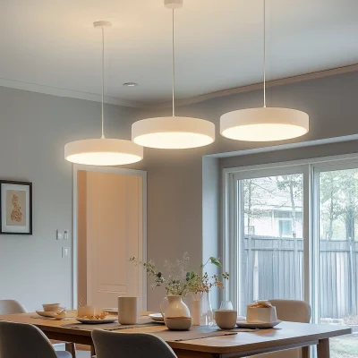 Bright Dining Room with Downlights