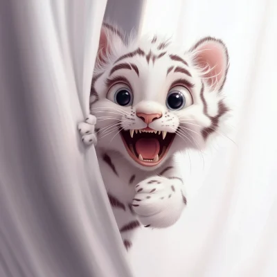 Playful White Tiger