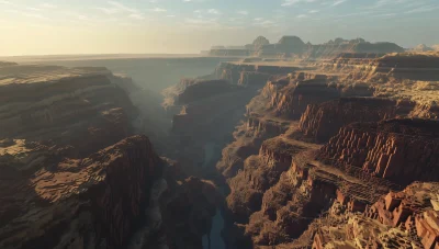 Aerial View of Grand Canyon in Minecraft