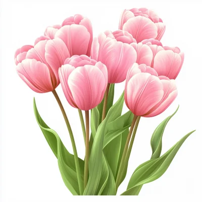 Pink Tulips Vector