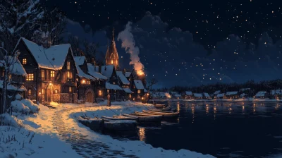 Serene Winter Town